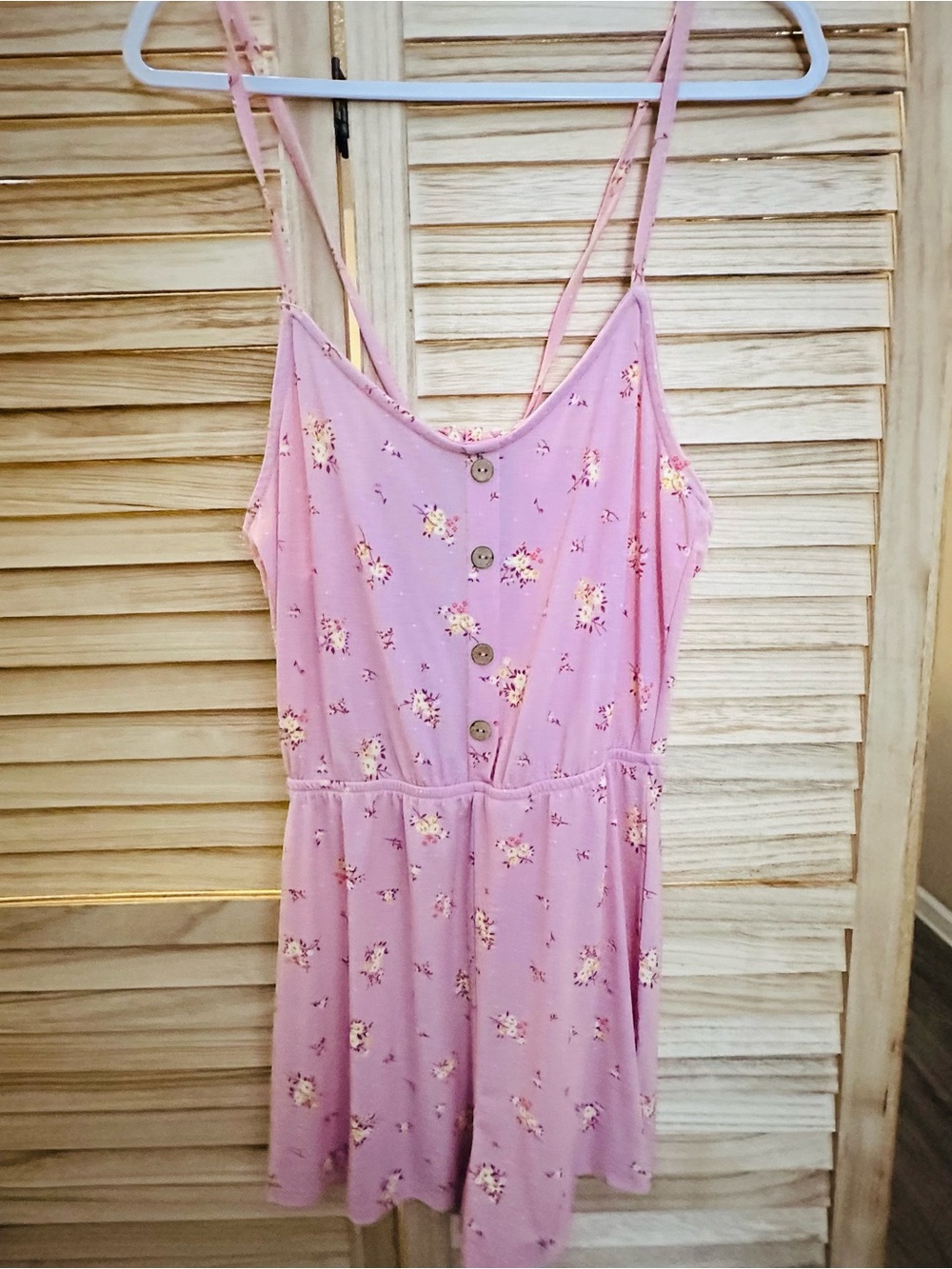 iris Pink Floral Button-Front Romper